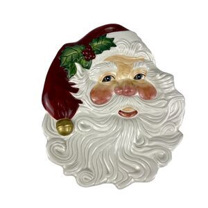 VTG Fitz and Floyd Essentials Omnibus Santa Face Plate Wall Hanging Christmas